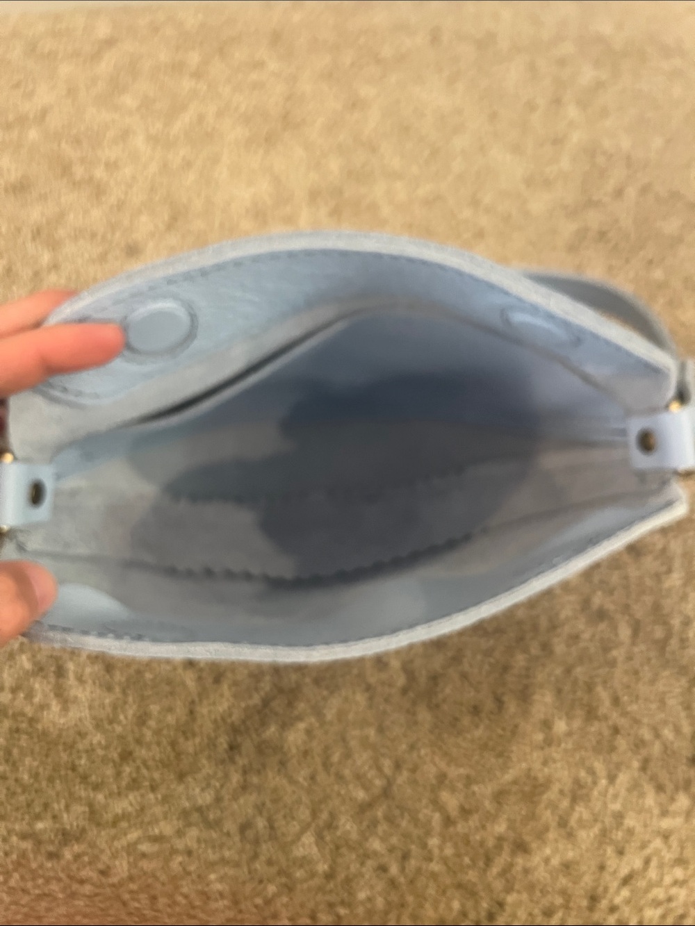 Portland Leather Light Blue Women's Crossbody Saddle Bag - Picture 4 of 8